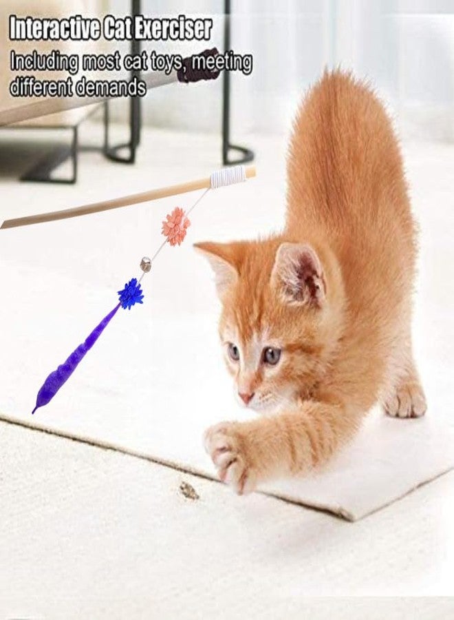 KittuPet لعبة كيتو بيت للحيوانات الأليفة، عصا مرحة لإثارة القطط، عصا تفاعلية مرحة للقطط، لون عشوائي، خشبية، عبوة من قطعتين - Image 3